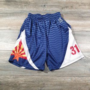 Blatant Mens 24" Waist Small S Athletic Sport Soccer Arizona Flag Blue